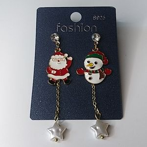 Snowman/Santa dangle earrings